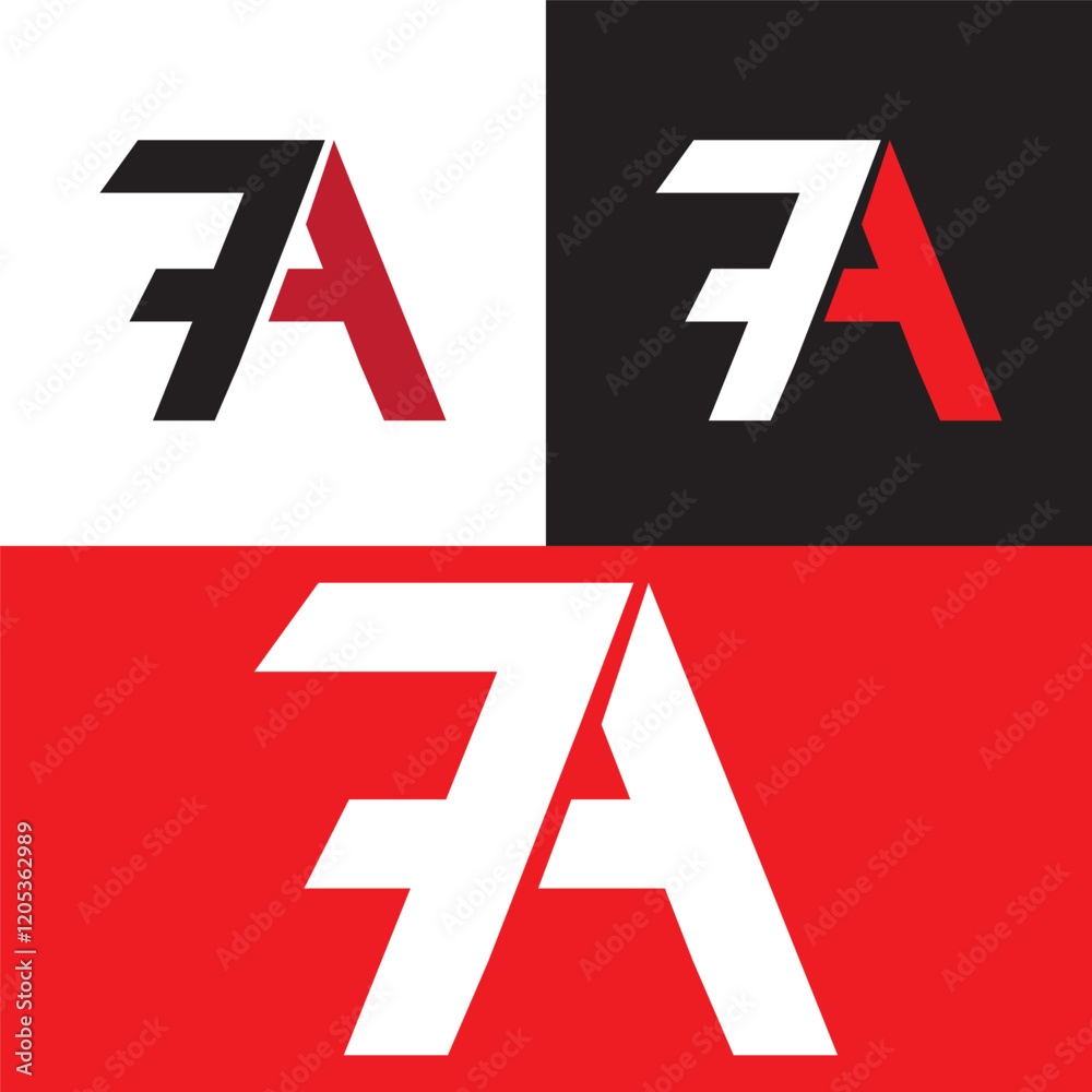 PrintRed and Black F and A Logo Icon Vector - EPS and Illustrator File PrintRed and Black F and A Logo Icon Vector - EPS and Illustrator File