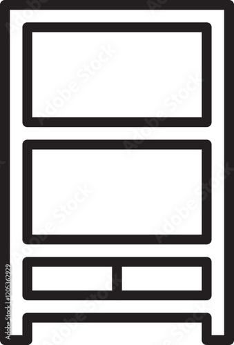 Home appliances line icon set. Washing machine, microwave oven, iron, blender, vacuum cleaner. Vector