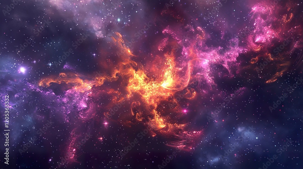Obraz premium A photo of fireworks in deep space