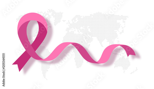 illustration of World cancer day with dotted world map poster design banner decoration