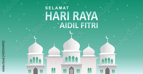 Selamat Hari Raya Aidilfitri Vector Design (Translation: Celebration of Breaking Fast)