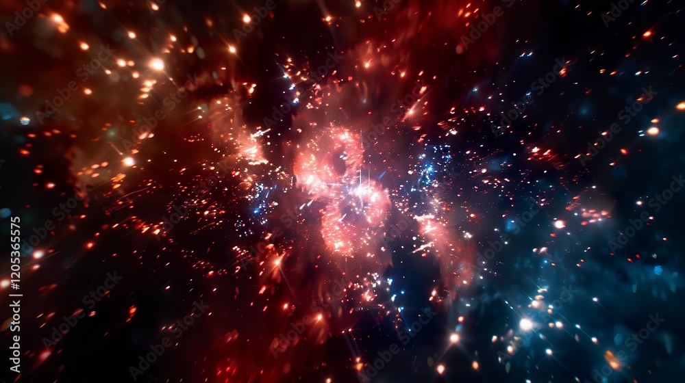 A photo of fireworks with a background of dark A photo of fireworks with a background of dark