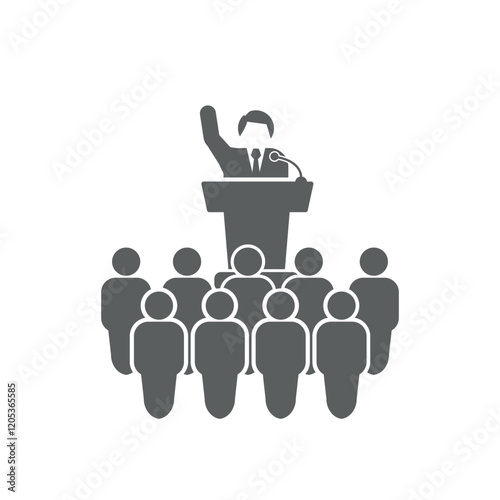 vector illustration flat design of people giving speeches, campaigns, orations etc.