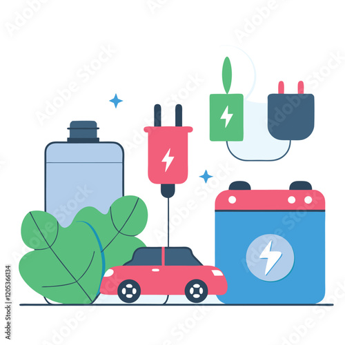 Power Up: Monochrome Electrical Icons Vector Graphics ohm sign watt bolt plug wire bulb black white 