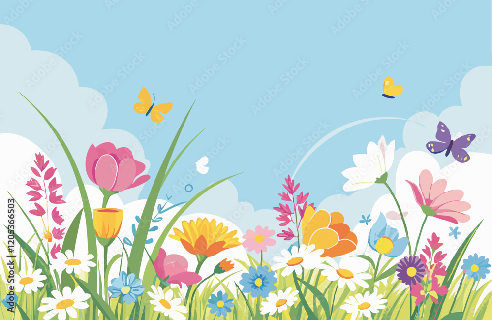 Flowers On A Meadow Flowers On A Meadow