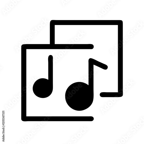 Music notes in brackets symbolizing digital sound appreciation  