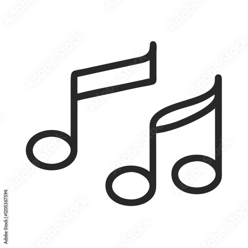 Musical notes in simple black line style on white background  