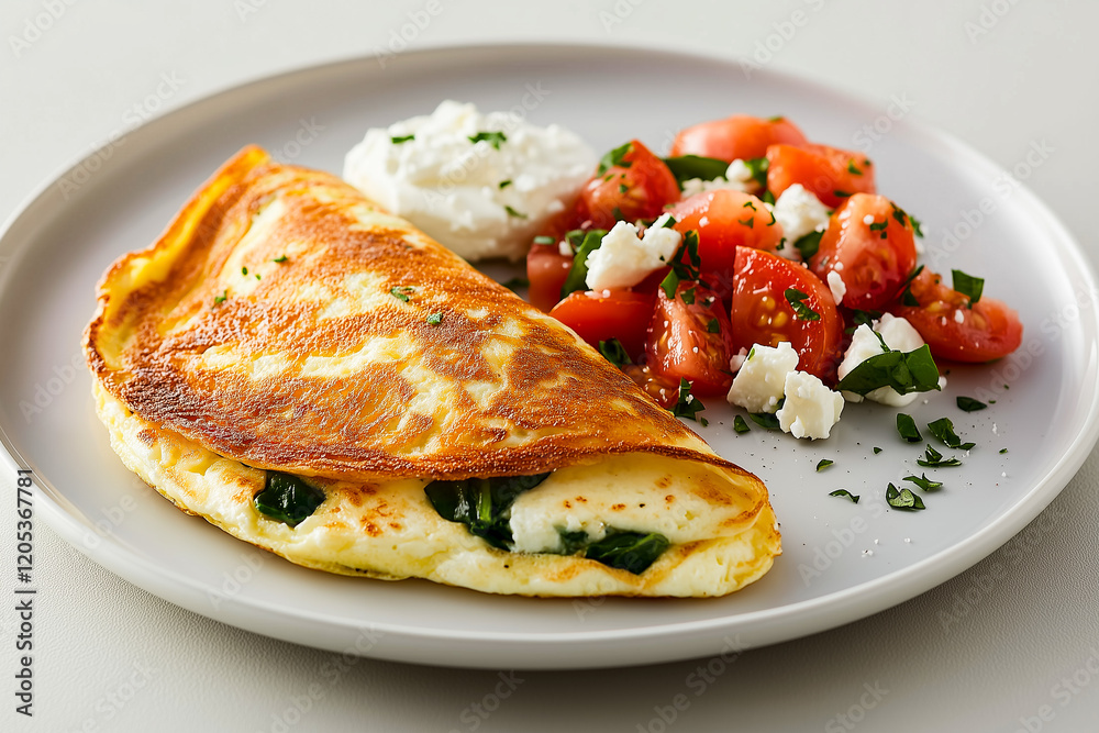 Plate of food with a large egg roll and a side of spinach. The egg roll is covered in sauce and has a garnish of parsley. The spinach is served in a small bowl. The plate is set on a white table Plate of food with a large egg roll and a side of spinach. The egg roll is covered in sauce and has a garnish of parsley. The spinach is served in a small bowl. The plate is set on a white table