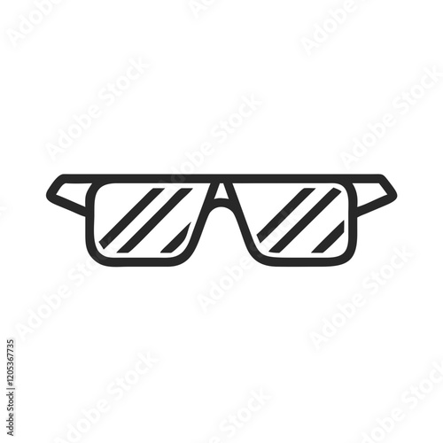  Minimalist sunglasses icon with a bold outline in black and white