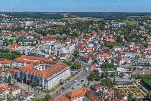 Ausblick auf Ansbach, Bezirkshauptstadt von Mittelfranken, im Sommer photo