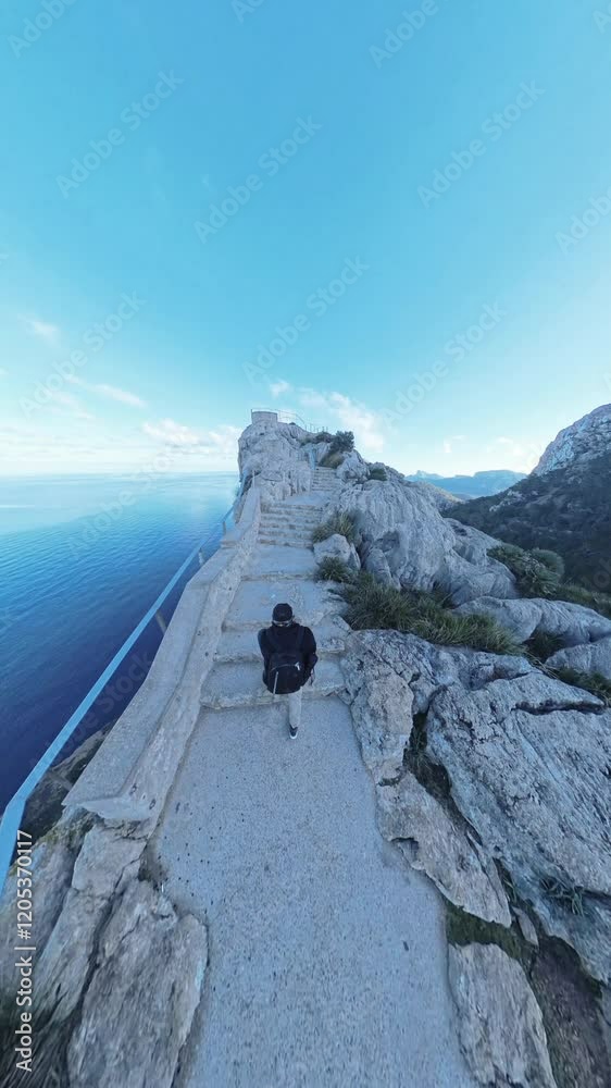 Walking along the Es Colomer viewpoint in Mallorca