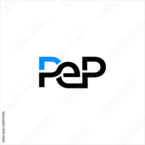 Modern PEP monogram logo with elegant geometric letter design in minimal vector style for corporate branding identity fashion label or luxury business concept