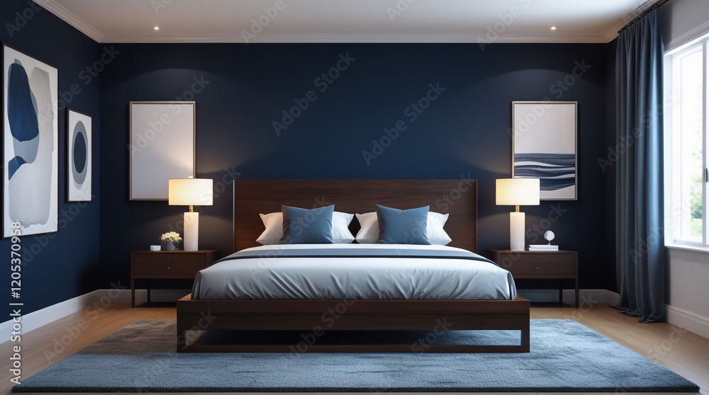 Luxury Master Bedroom in hotel / 3D rendering interior Luxury Master Bedroom in hotel / 3D rendering interior