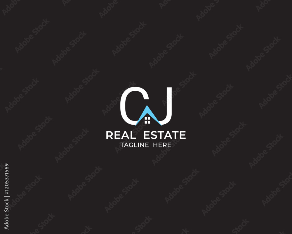 Fototapeta premium Modern Letter CJ and real estate logo design