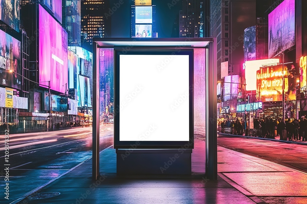 Blank billboard in Times Square at night Blank billboard in Times Square at night
