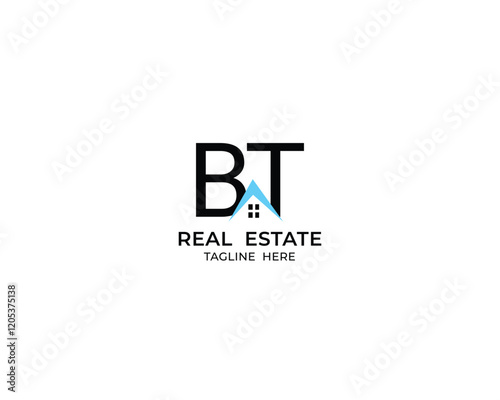 Modern Letter BT and real estate logo design photo