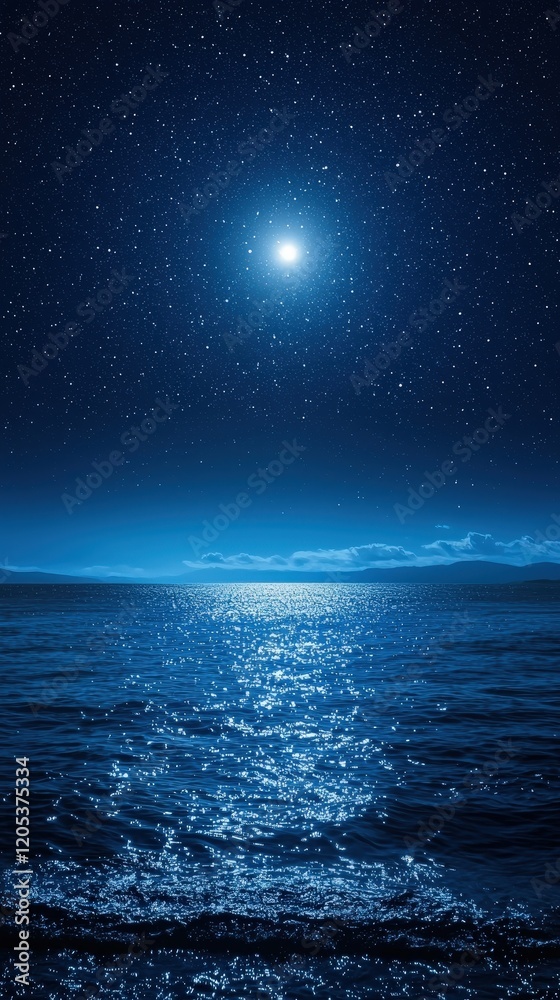 Moonlight reflecting on the tranquil ocean under a starry sky, creating a serene and dreamy atmosphere. Perfect for peaceful and mystical phone wallpapers. Moonlight reflecting on the tranquil ocean under a starry sky, creating a serene and dreamy atmosphere. Perfect for peaceful and mystical phone wallpapers.