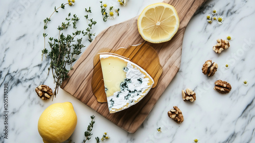 Wallpaper Mural ブルーチーズと蜂蜜を使ったグルメフードのフラットレイ Torontodigital.ca