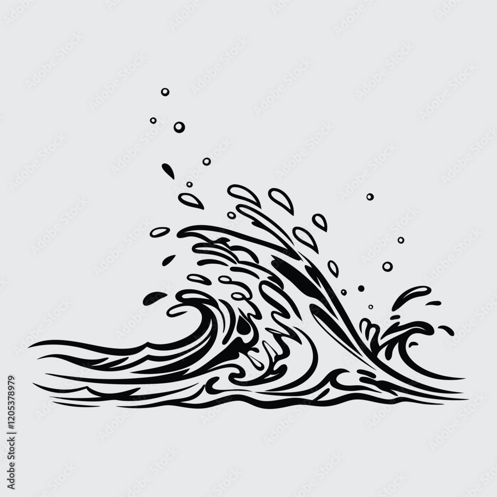 Fototapeta premium Splash image silhouette vector art and illustration