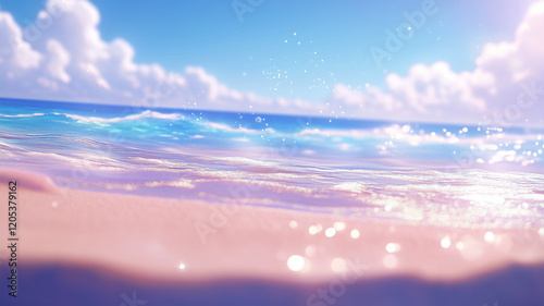 砂浜と海のぼかし風景