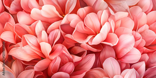 A close-up of soft pink flower petals in a harmonious arrangement, creating a delicate and elegant floral texture.