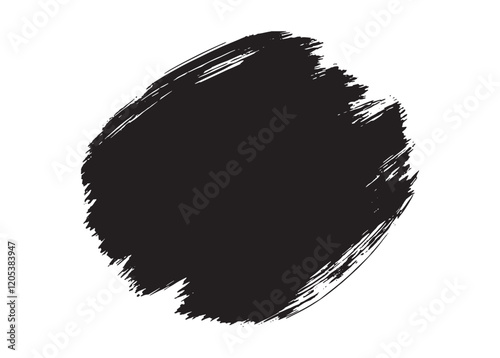 Best Grunge Badge Brush Hand Drawn Black Sticker Black Brush Stroke Vector Illustration for Creative Designs.