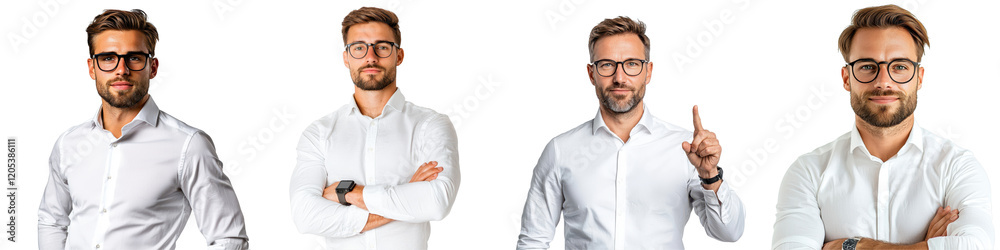 Stylish Businessman in Various Poses with Professional Attire Stylish Businessman in Various Poses with Professional Attire