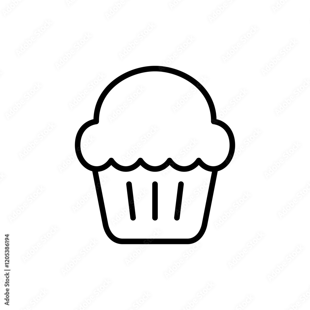 Cup cake icon vector. Cup cake sign and symbol Cup cake icon vector. Cup cake sign and symbol