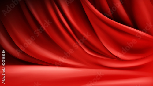 Abstract red curtain product display background design
