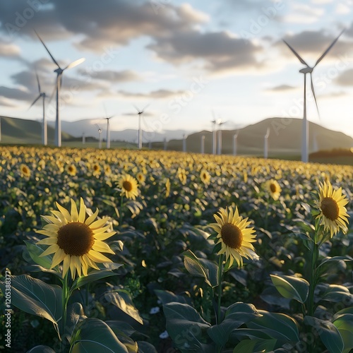 Renewable energy in agriculture field photo