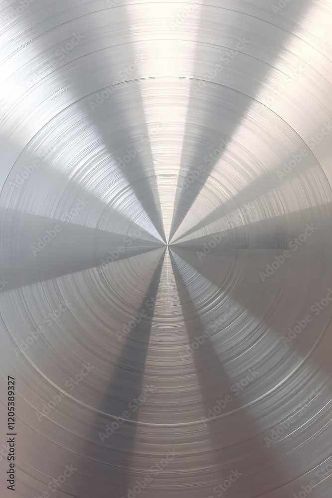 Obraz premium Brushed shiny silver metal texture circular stainless steel background.
