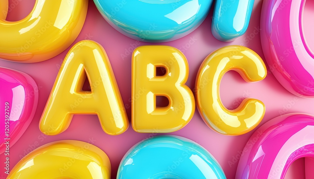 Naklejka premium Colorful alphabet letters display creative design studio graphic design bright environment close-up view learning concept