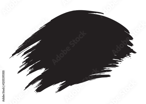 Best Grunge Badge Brush Hand Drawn Black Sticker Black Brush Stroke Vector Illustration for Creative Designs.