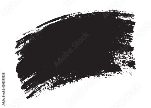Best Grunge Badge Brush Hand Drawn Black Sticker Black Brush Stroke Vector Illustration for Creative Designs.
