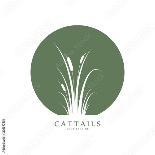 cattail logo vector illustration design, cattail silhouette vector design