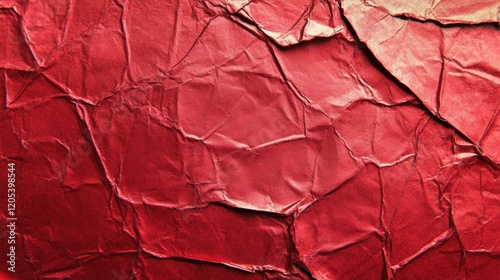 Wallpaper Mural Crumpled red paper texture with intricate details and varying shades of red Torontodigital.ca