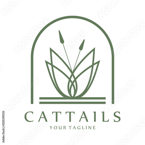 cattail logo vector illustration design, cattail silhouette vector design