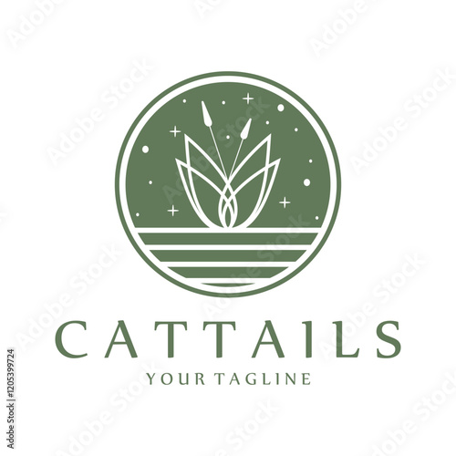 cattail logo vector illustration design, cattail silhouette vector design