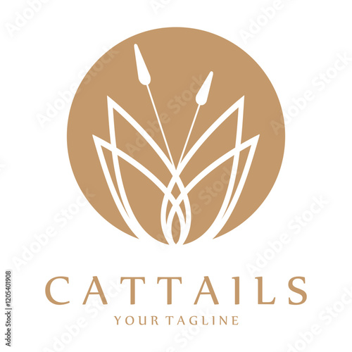 cattail logo vector illustration design, cattail silhouette vector design