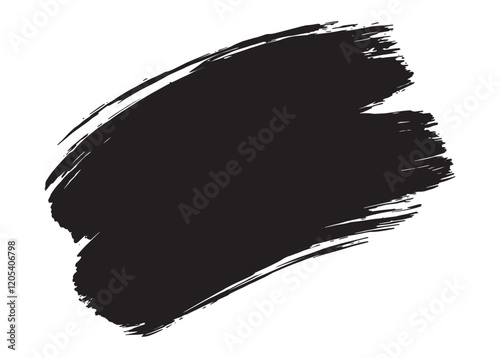 Best Grunge Badge Brush Hand Drawn Black Sticker Black Brush Stroke Vector Illustration for Creative Designs.