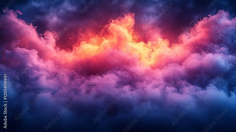 Vivid pink and purple clouds at sunset Vivid pink and purple clouds at sunset