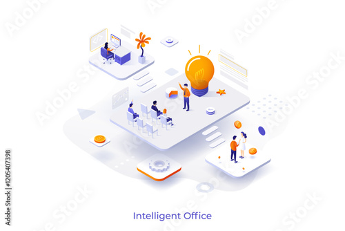 Modern Isometric Business Template. Vector