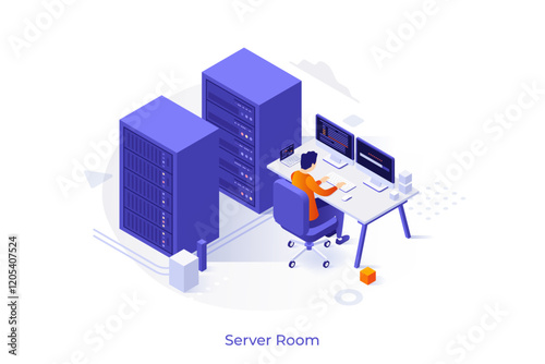 Modern Isometric Business Template. Vector