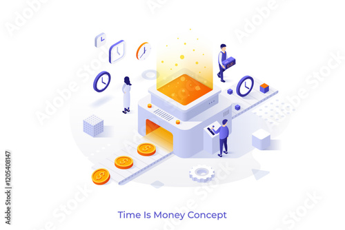 Modern Isometric Business Template. Vector