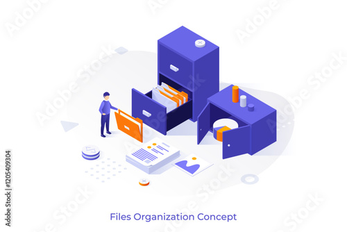 Modern Isometric Business Template. Vector