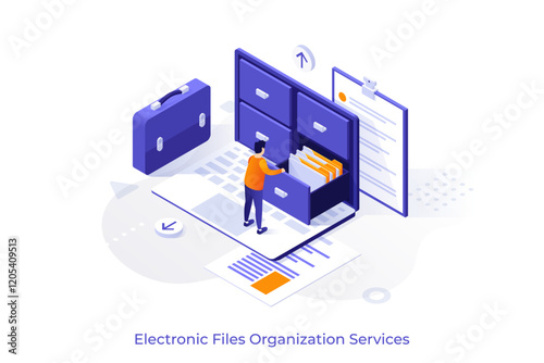 Modern Isometric Business Template. Vector