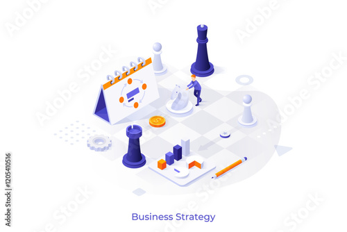 Modern Isometric Business Template. Vector