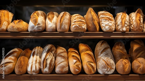 A photo of a row of artisanal loaves of bread