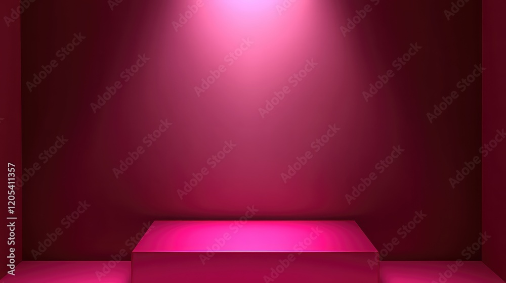 Obraz premium Pink Platform: Minimalist Stage with Dramatic Lighting