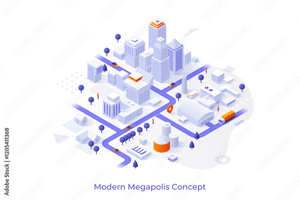 Modern Isometric Business Template. Vector